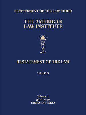 cover image of Restatement of the Law Third, Trusts